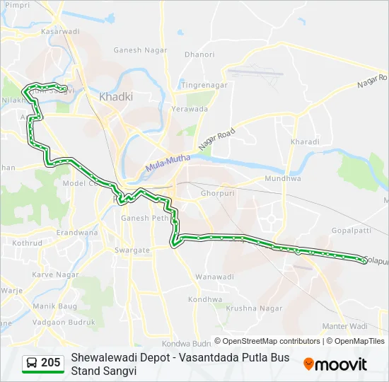 205 Bus Line Map