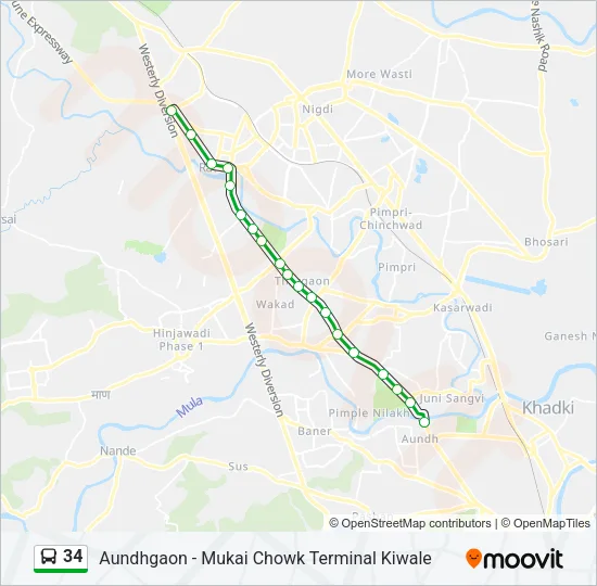 34 Bus Line Map