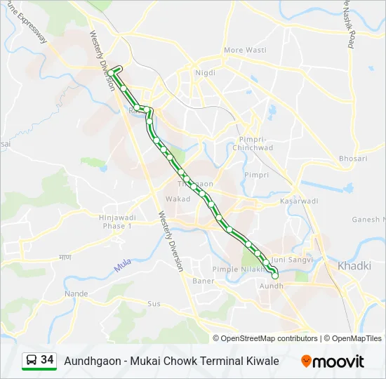 34 Bus Line Map
