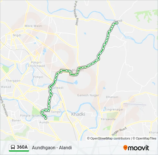 360A Bus Line Map