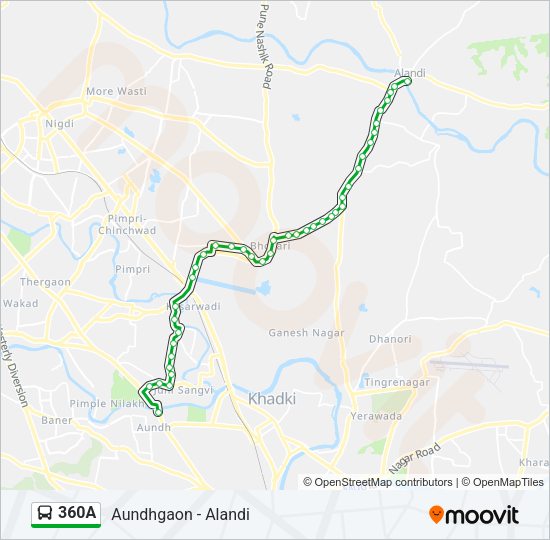 360A Bus Line Map