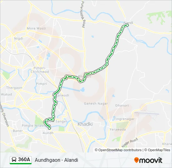 360A Bus Line Map
