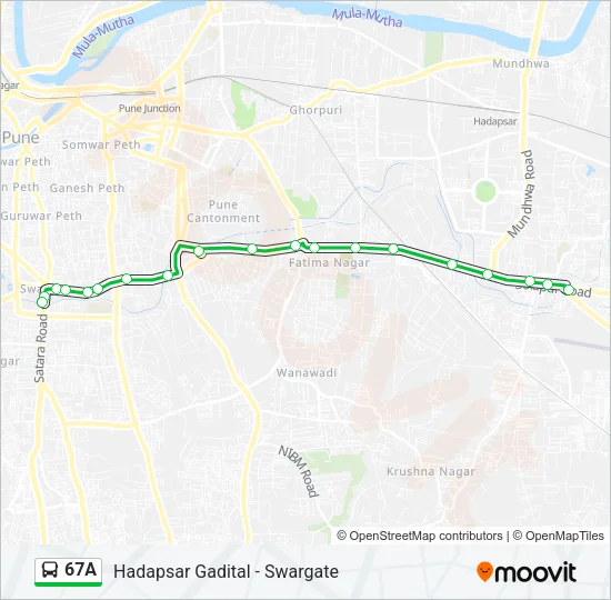 67A Bus Line Map