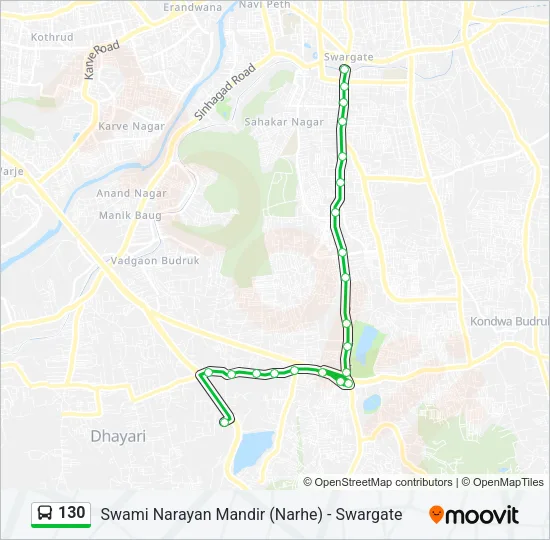 130 Bus Line Map