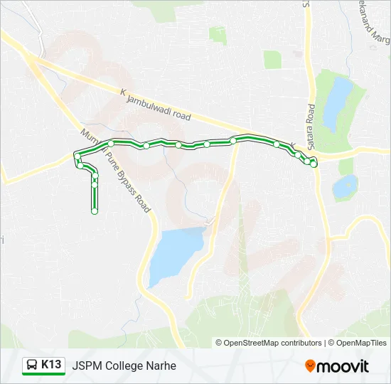 K13 Bus Line Map