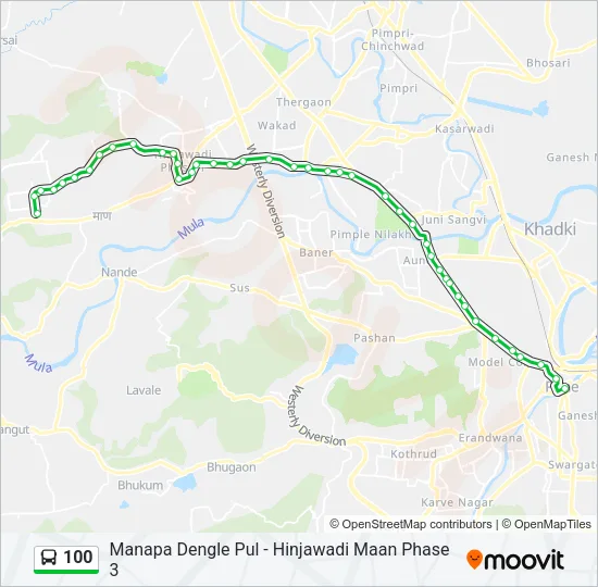100 Bus Line Map