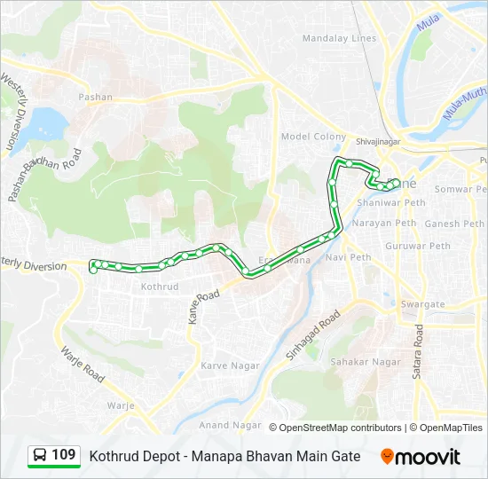 109 Bus Line Map