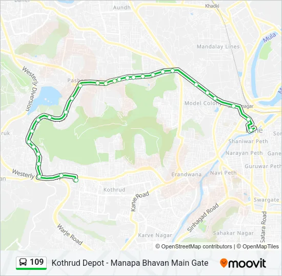 109 Bus Line Map