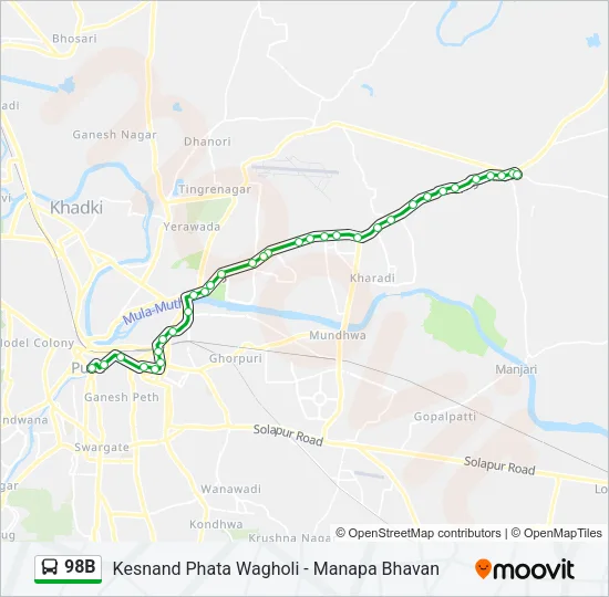 98B Bus Line Map