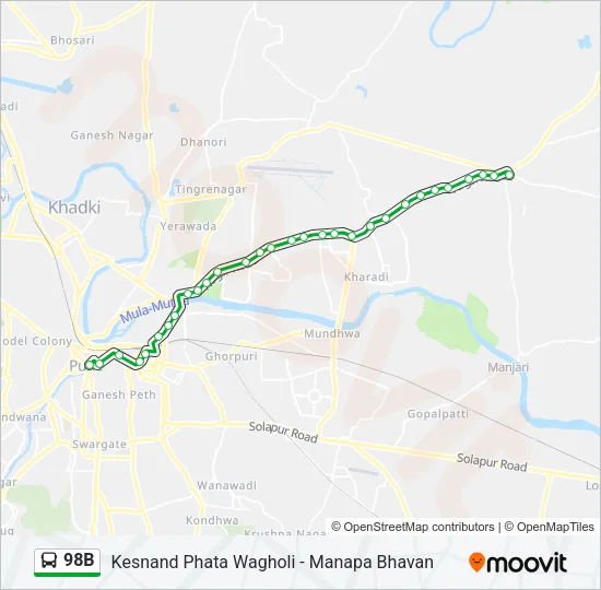 98B Bus Line Map