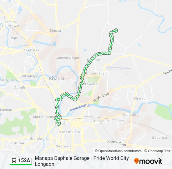 152A Bus Line Map