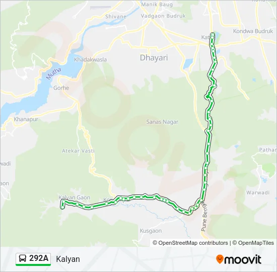 292A Bus Line Map