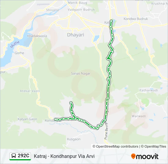 292C Bus Line Map