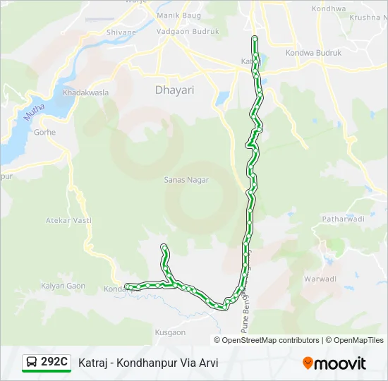 292C Bus Line Map