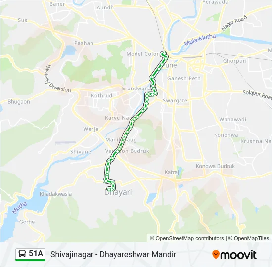 51A Bus Line Map