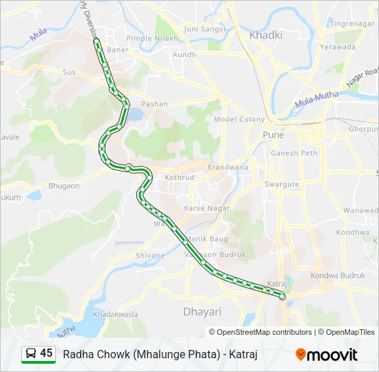 45 Bus Line Map