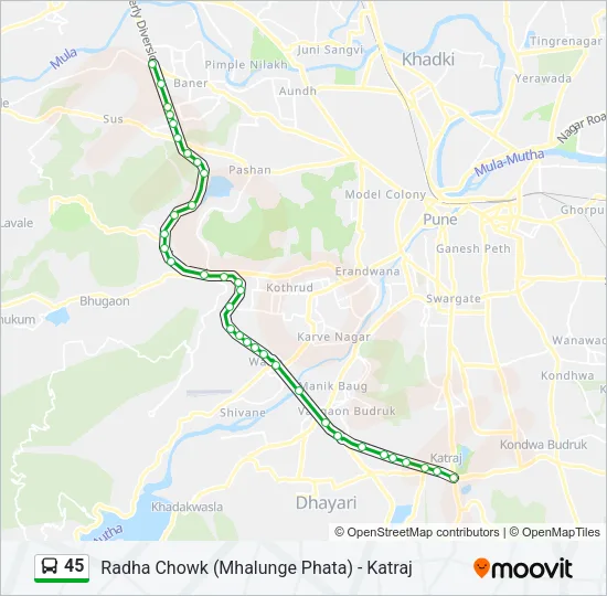 45 Bus Line Map