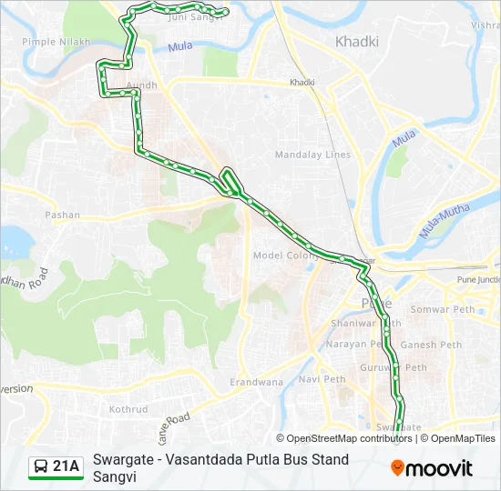 21A Bus Line Map