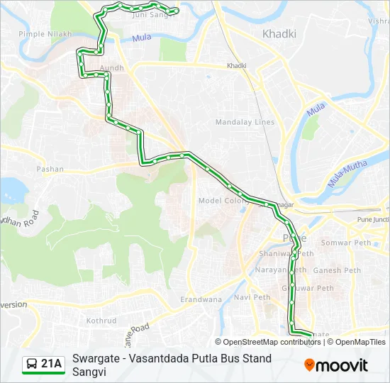 21A Bus Line Map
