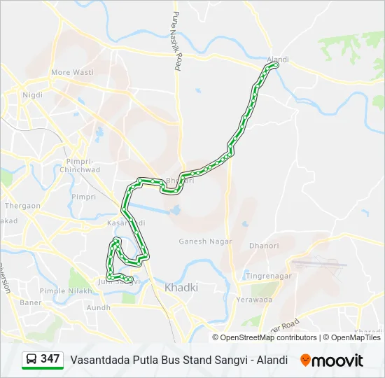 347 Bus Line Map