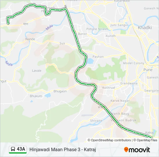 43A Bus Line Map