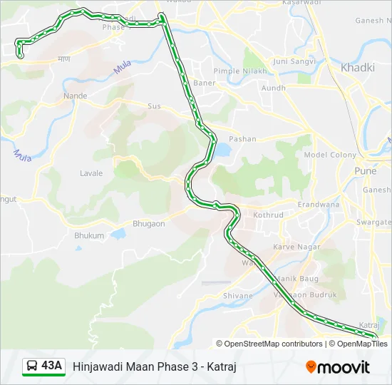 43A Bus Line Map