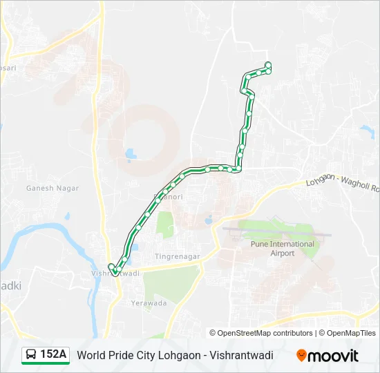 152A Bus Line Map