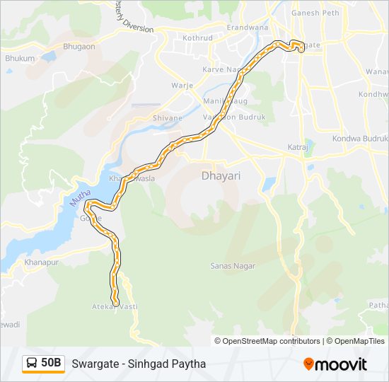 50B Bus Line Map