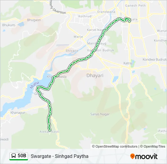 50B Bus Line Map
