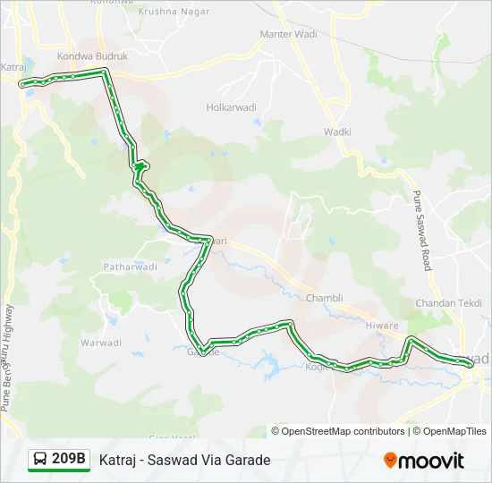 209B Bus Line Map