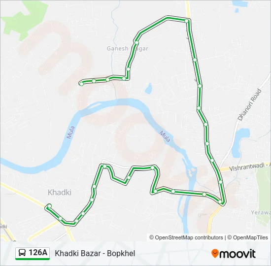 126A Bus Line Map