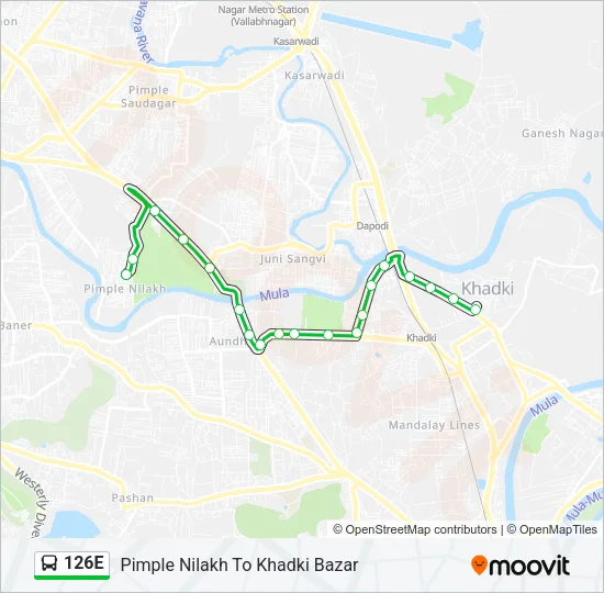 126E Bus Line Map