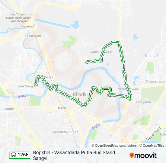 126E Bus Line Map