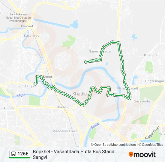 126E Bus Line Map