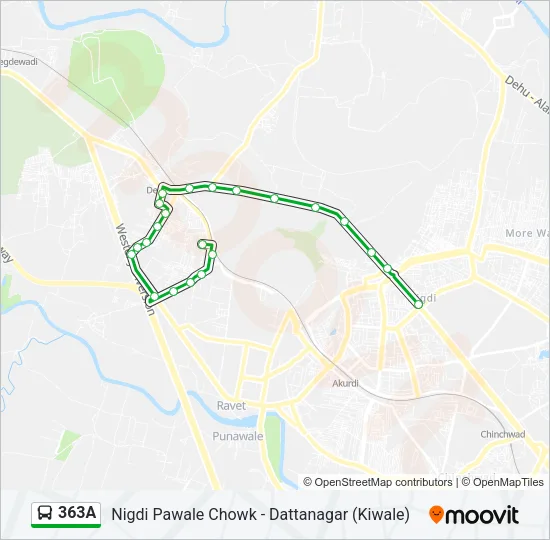363A Bus Line Map