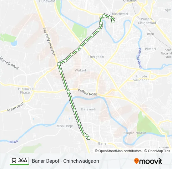 36A Bus Line Map