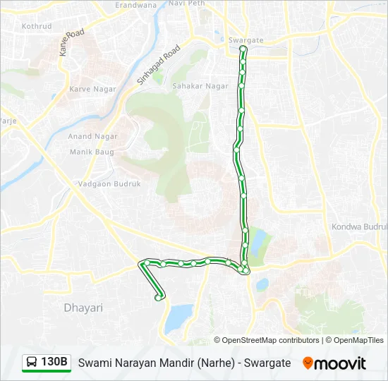 130B Bus Line Map