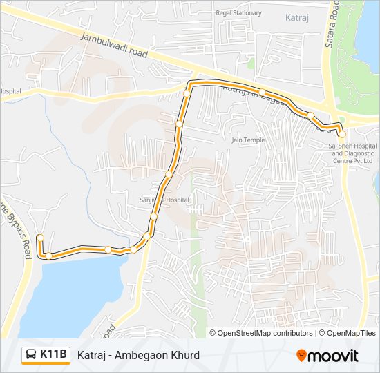 K11B Bus Line Map