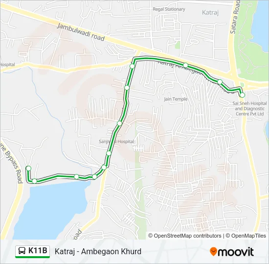 K11B Bus Line Map