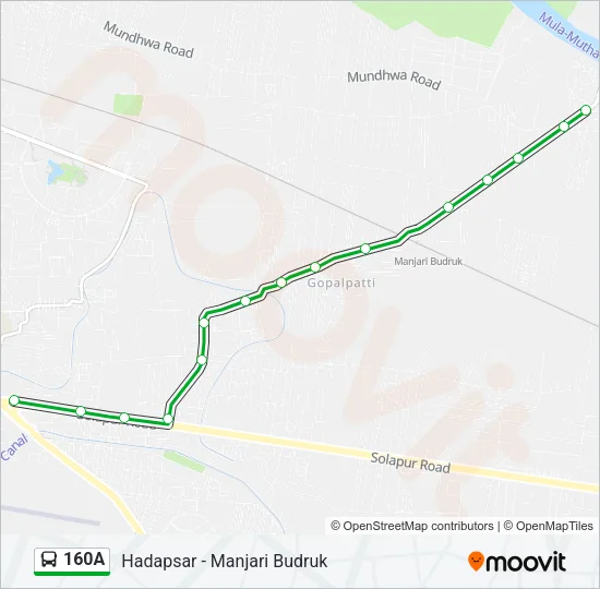 160A Bus Line Map