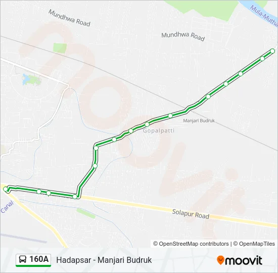 160A Bus Line Map