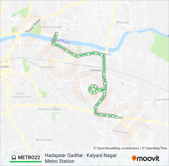 METRO22 Bus Line Map