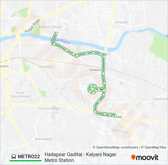 METRO22 Bus Line Map