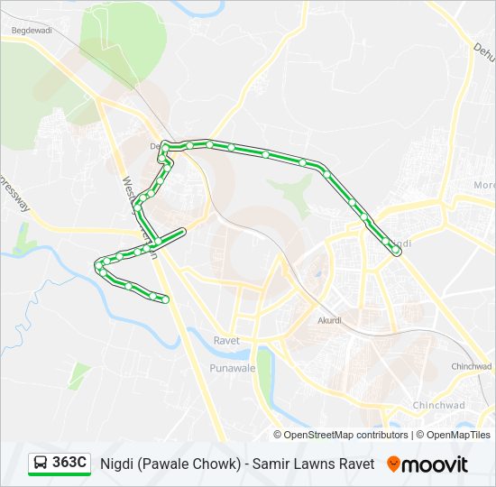 363C Bus Line Map
