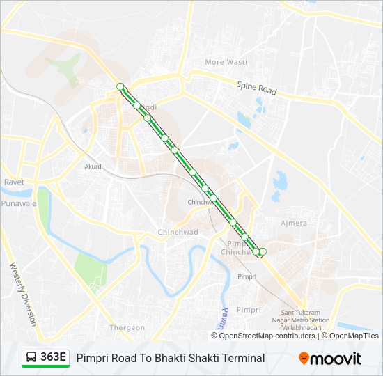 363E Bus Line Map