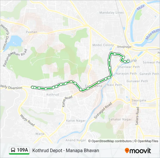109A Bus Line Map