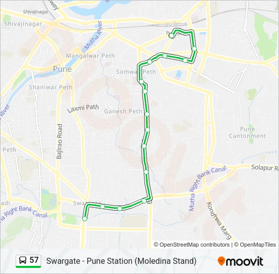 57 Bus Line Map