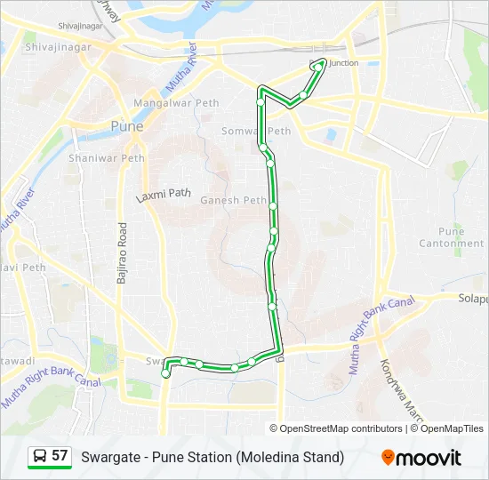 57 Bus Line Map