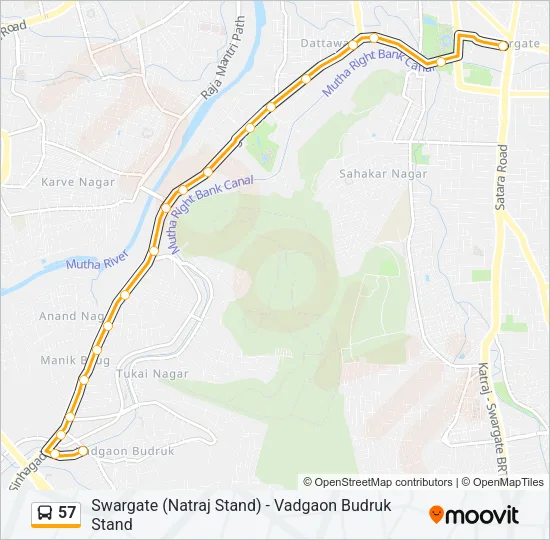57 Bus Line Map