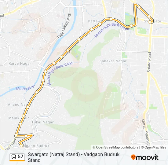 57 Bus Line Map
